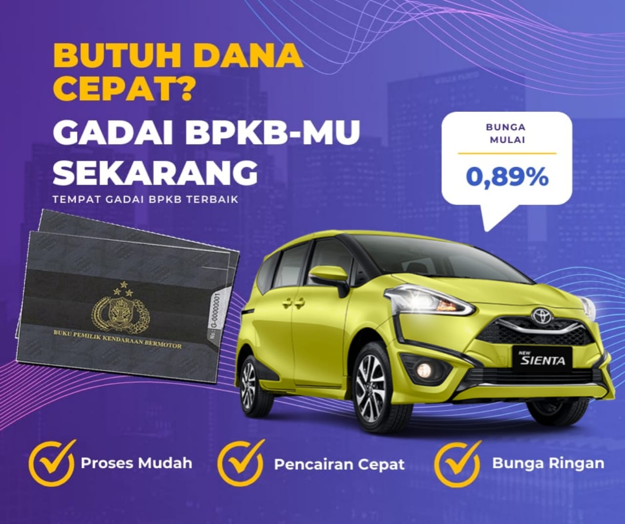 Kredit Jaminan Bpkb Mobil Toyota Sienta Dapat Dana Berapa? Seperti ini simulasinya